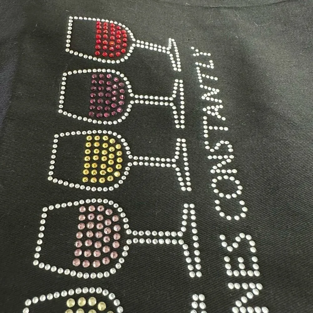 Chris’s Stuff Black Rhinestone‎ Wine Theme Apron